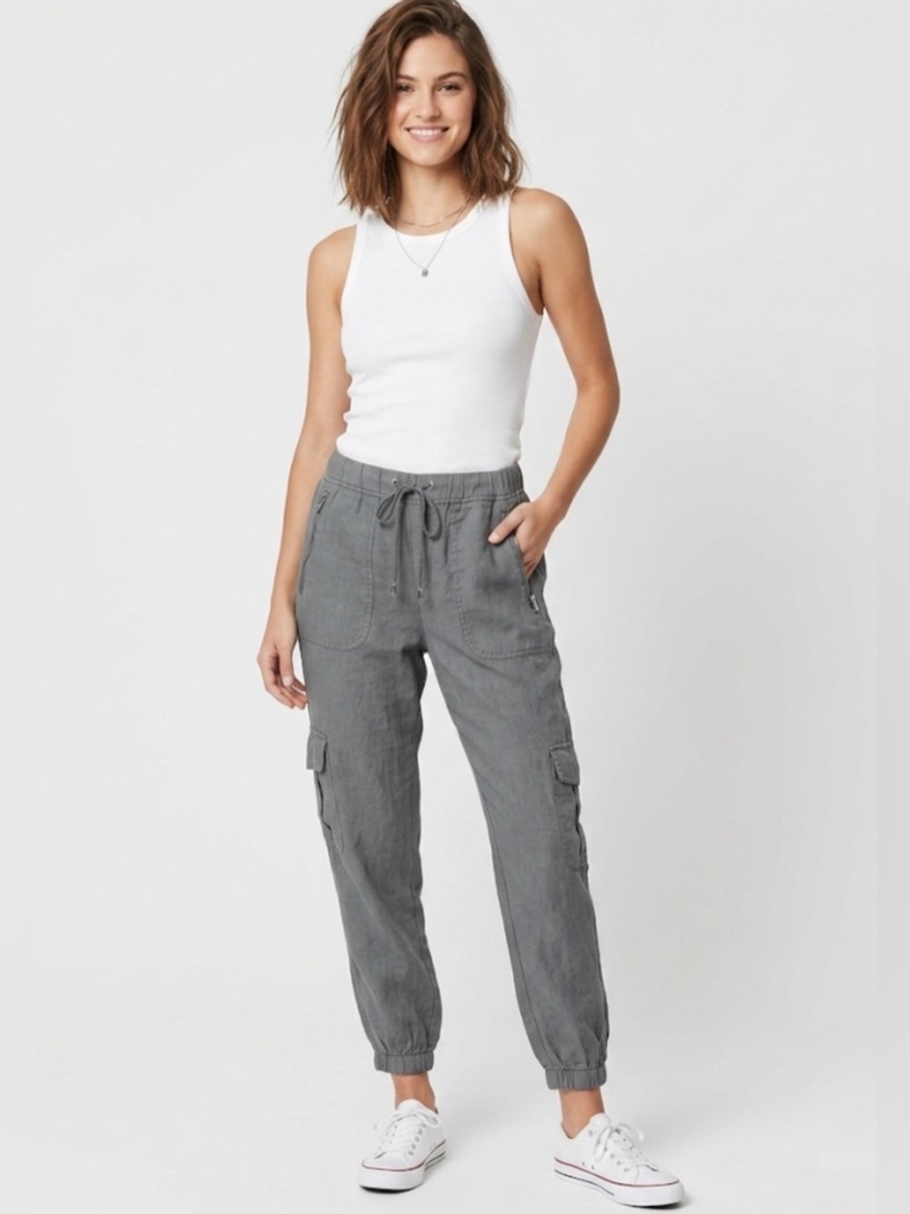 [BLANKNYC] Linen Cargo Jogger Pants Woman’s Size 29